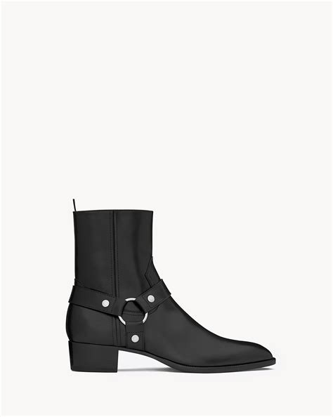 ysl stonewash harness boots|wyatt harness boots in smooth leather .